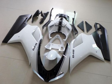 2007-2014 White Matte Black Ducati 848 Motorcycle Fairing Australia