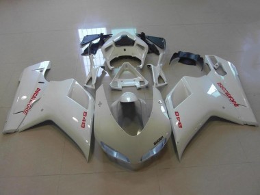 2007-2014 Glossy White Red Decals Ducati 848 Motorcycle Fairings Australia