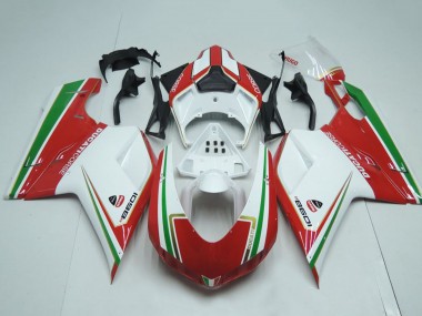 2007-2014 White Red Green Stripe Ducati 1098 Motorcycle Fairings Australia