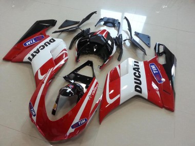 2007-2014 White Red Glossy Black Tim Ducati 848 1098 1198 Motorcycle Fairings Australia