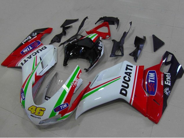 2007-2014 White Red Green Glossy Black Yellow 46 Ducati 848 1098 1198 Motorcycle Fairings Australia