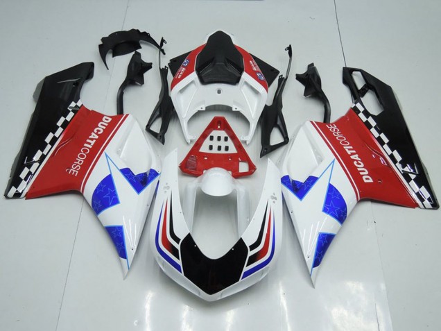 2007-2014 White Red Blue Glossy Black Corse Ducati 848 1098 1198 Motorcycle Fairings Australia