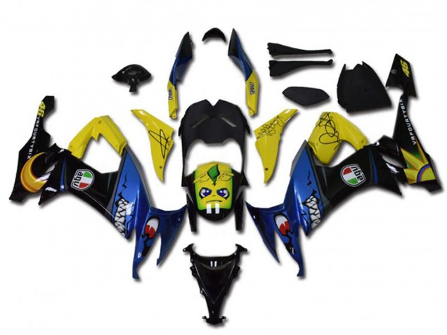 2008-2010 Yellow Black Blue Shark Kawasaki ZX10R Motorcycle Fairings Australia