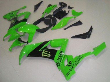 2008-2010 Green Black Monster Dunlop Kawasaki ZX10R Motorcycle Fairings Australia