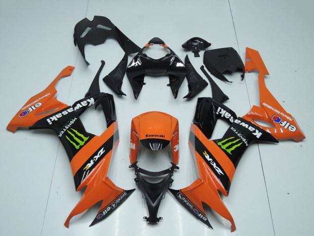 2008-2010 Orange Black Green Monster Kawasaki ZX10R Motorcycle Fairings Australia