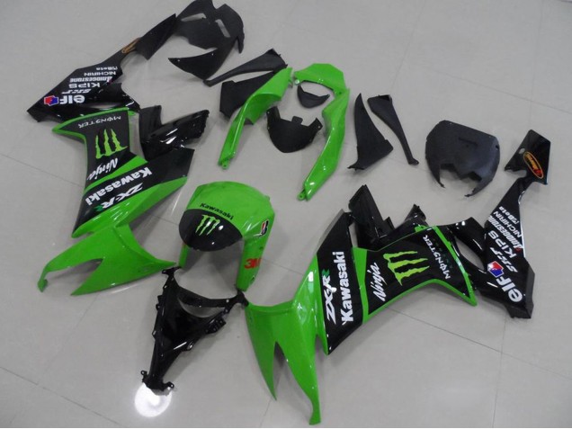 2008-2010 Green Glossy Black Monster Kawasaki ZX10R Motorcycle Fairings Australia