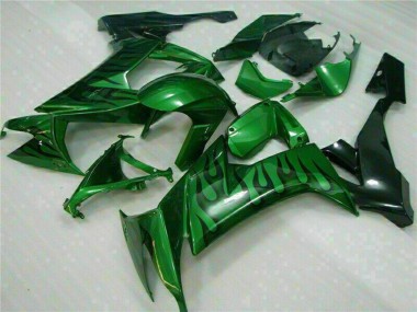 2008-2010 Glossy Black Green Flame Kawasaki ZX10R Motorcycle Fairings Australia