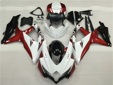 2008-2010 White Red Glossy Black Suzuki GSXR 600/750 Motorcycle Fairings Australia