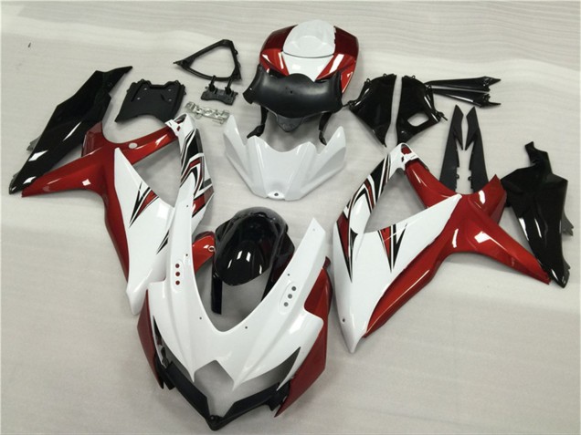 2008-2010 White Red Glossy Black Suzuki GSXR 600/750 Motorcycle Fairings Australia