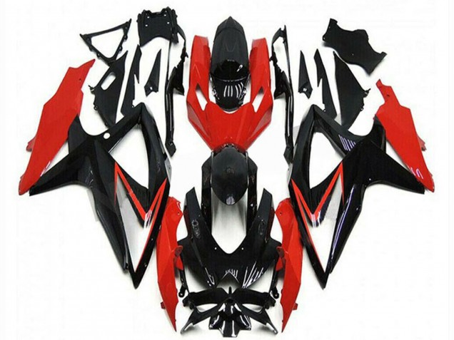 2008-2010 Red Glossy Black Stripe Suzuki GSXR 600/750 Motorcycle Fairings Australia