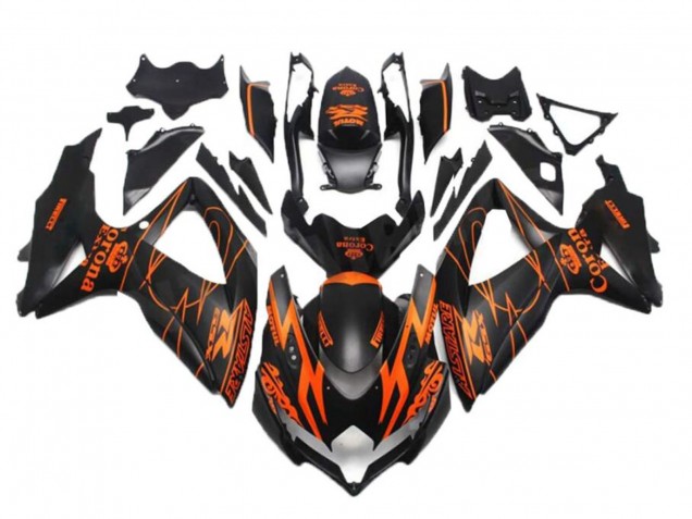 2008-2010 Matte Black Orange Alstare Corona Motul Suzuki GSXR 600/750 Motorcycle Fairings Australia