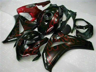 2008-2011 Glossy Black Red Flame Honda CBR1000RR Motorcycle Fairing Kits Australia