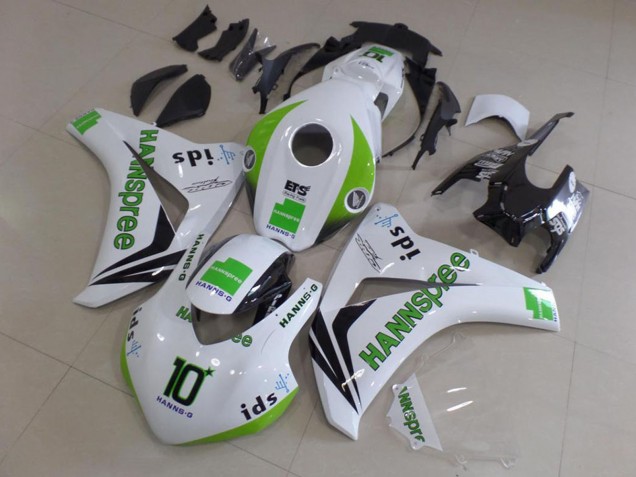 2008-2011 White Green Glossy Black Hannspree 10 Honda CBR1000RR Motorcycle Fairings Australia