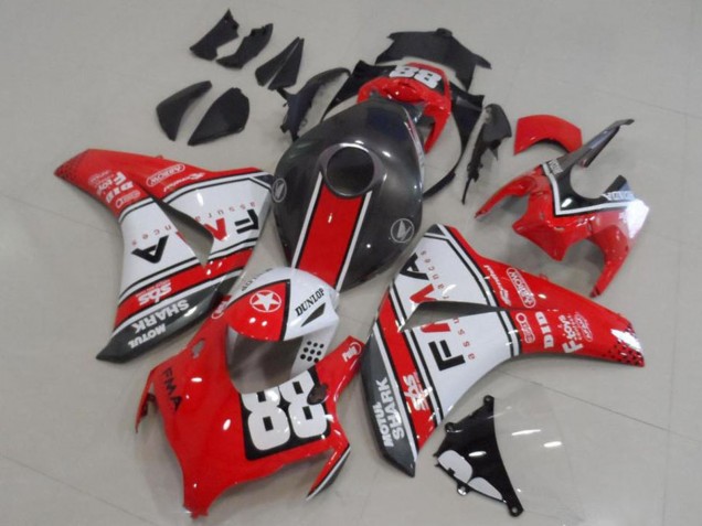 2008-2011 White Red Matte Black Dunlop Fiamm 88 Honda CBR1000RR Motorcycle Fairings Australia