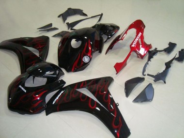 2008-2011 Glossy Black Red Flame Racing Honda CBR1000RR Motorcycle Fairings Australia