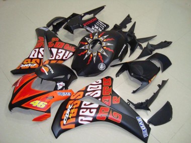2008-2011 Matte Black Orange Rossi Repsol 46 Honda CBR1000RR Motorcycle Fairings Australia