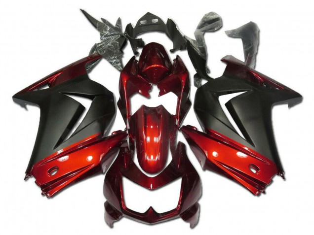2008-2012 Red Matte Black Kawasaki EX250 Motorcycle Fairings Australia
