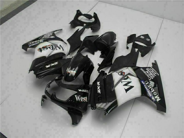 2008-2012 Glossy Black White West Kawasaki EX250 Motorcycle Fairings Australia