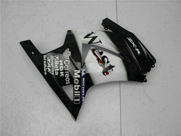 2008-2012 Glossy Black White West Kawasaki EX250 Motorcycle Fairings Australia