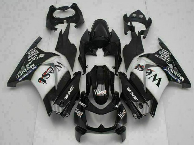 2008-2012 Glossy Black White West Kawasaki EX250 Motorcycle Fairings Australia
