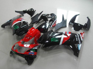 2008-2012 Glossy Black Red White Green Monster Motul Kawasaki ZX250R Motorcycle Fairings Australia