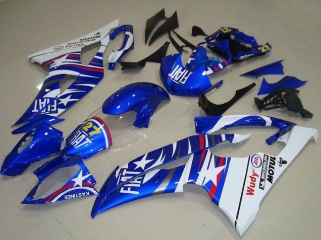 2008-2016 White Blue Fiat Motul Michelin 27 Yamaha YZF R6 Motorcycle Fairings Australia