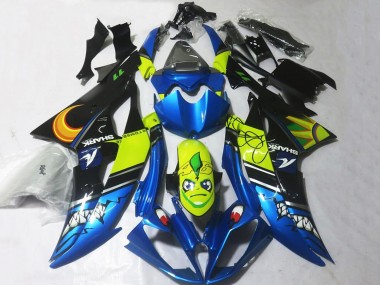 2008-2016 Blue Yellow Black Shark Yamaha YZF R6 Motorcycle Fairings Australia