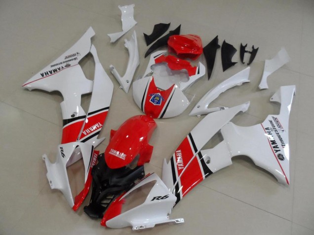 2008-2016 White Red Black Stripe OEM Style Yamaha YZF R6 Motorcycle Fairings Australia