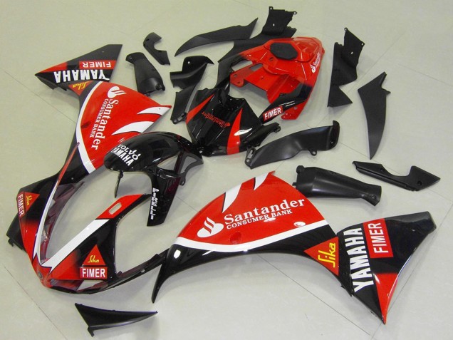 2009-2011 Red Black White Santander Fimer Yamaha YZF R1 Motorcycle Fairings Australia