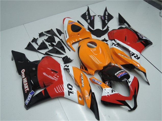 2009-2012 Orange White Red Glossy Black Repsol Honda CBR600RR Full Motorcycle Fairing Kits Australia
