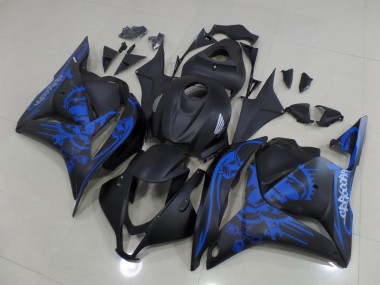 2009-2012 Matte Black Blue Skull Honda CBR600RR Motorcycle Fairings Australia