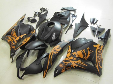 2009-2012 Matte Black Orange Skull Honda CBR600RR Motorcycle Fairings Australia