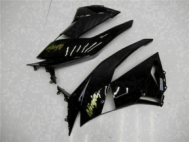 2009-2012 Glossy Black Gold Ninja Kawasaki ZX6R Motorcycle Fairings Australia