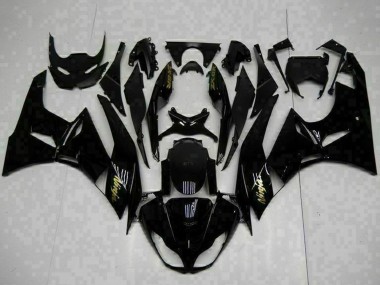 2009-2012 Glossy Black Gold Ninja Kawasaki ZX6R Motorcycle Fairings Australia