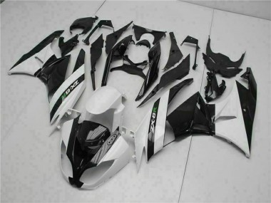 2009-2012 Glossy Black White Kawasaki ZX6R Motorcycle Fairings Australia