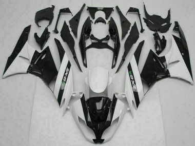 2009-2012 Glossy Black White Kawasaki ZX6R Motorcycle Fairings Australia