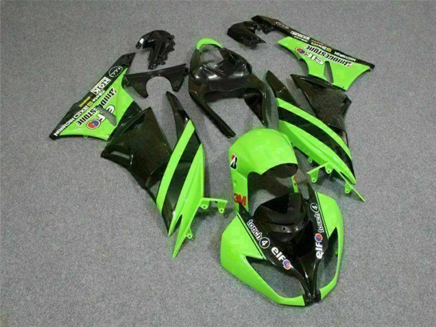 2009-2012 Green Glossy Black Elf Touch4 Bridgestone Kawasaki ZX6R Motorcycle Fairings Australia