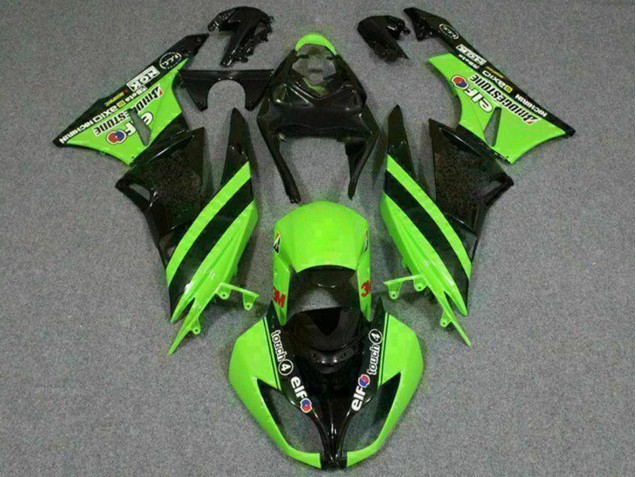 2009-2012 Green Glossy Black Elf Touch4 Bridgestone Kawasaki ZX6R Motorcycle Fairings Australia