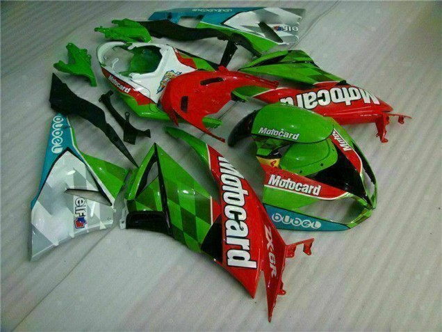 2009-2012 Green White Red Black Blue Motocard Kawasaki ZX6R Motorcycle Fairings Australia