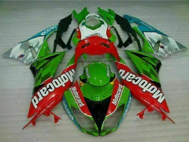2009-2012 Green White Red Black Blue Motocard Kawasaki ZX6R Motorcycle Fairings Australia