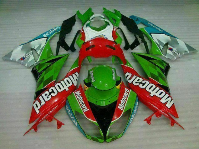 2009-2012 Green White Red Black Blue Motocard Kawasaki ZX6R Motorcycle Fairings Australia