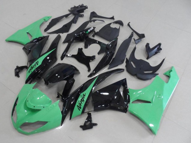 2009-2012 Light Green Glossy Black Kawasaki ZX6R Motorcycle Fairings Australia