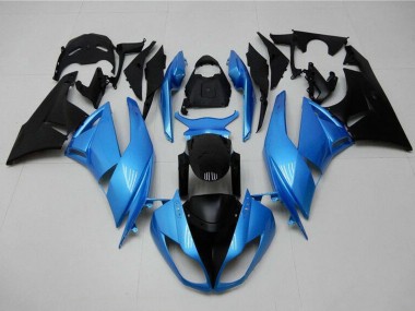 2009-2012 Light Blue Glossy Black Kawasaki ZX6R Motorcycle Fairings Australia