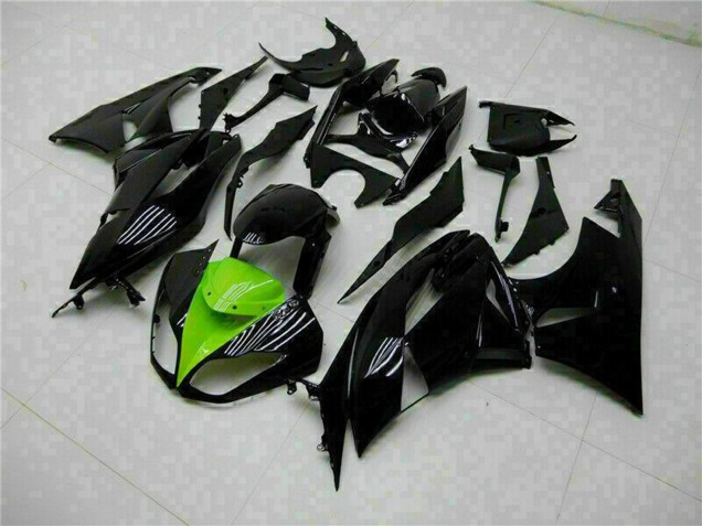 2009-2012 Glossy Black Green Kawasaki ZX6R Motorcycle Fairings Australia
