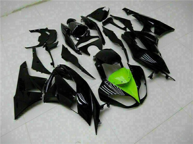 2009-2012 Glossy Black Green Kawasaki ZX6R Motorcycle Fairings Australia