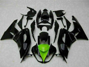 2009-2012 Glossy Black Green Kawasaki ZX6R Motorcycle Fairings Australia