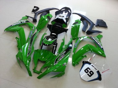 2011-2015 Green Glossy Black Elf Henleys Vent-Axia 69 Kawasaki ZX10R Motorcycle Fairings Australia