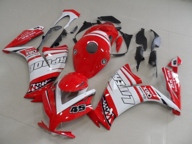 2012-2016 White Red Liverpool 45 Honda CBR1000RR Motorcycle Fairings Australia