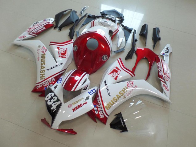 2012-2016 White Red Musashi 634 Honda CBR1000RR Motorcycle Fairings Australia
