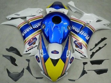 2012-2016 White Blue Yellow Rothmans Honda CBR1000RR Motorcycle Fairings Australia